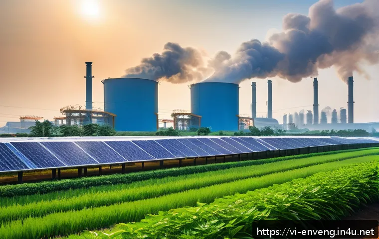 소각 기술과 환경 - A modern waste-to-energy plant in a bustling Vietnamese city, featuring advanced pyrolysis technolog...