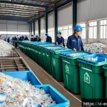 Home 23 환경공학 관련 학문 - A modern recycling center in Hanoi featuring advanced AI-driven waste sorting machines with smart se...